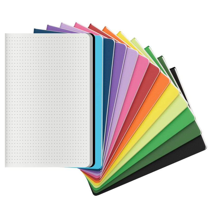 XYark 12 Pack Colorful Dot Grid Notebook Journals Bulk with Thick Paper, 60 Pages, 8.3x5.5 inch, A5 Size, Writing Subject Notebooks Planner for Student Travelers Office, Travel Journal Set - Image 1